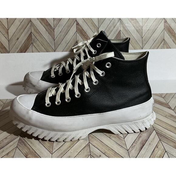 Converse Chuck Taylor All Star Lugged 2.0 Black Leather A00870C Sz 9.5 M 11.5 W - Picture 4 of 9